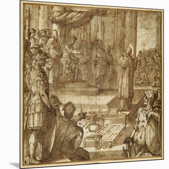 St Lawrence Discourses in the Presence of the Prefect Decius, 1581-Antonio Tempesta-Mounted Giclee Print