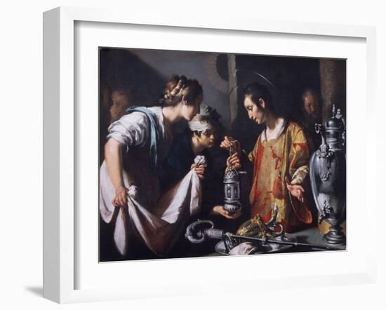 St. Lawrence Distributing the Riches of the Church, C.1625-Bernardo Strozzi-Framed Giclee Print