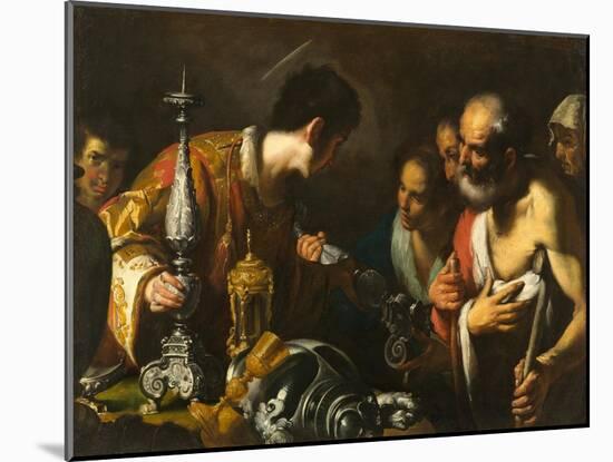 St. Lawrence Distributing the Treasures of the Church, c.1625-Bernardo Strozzi-Mounted Giclee Print