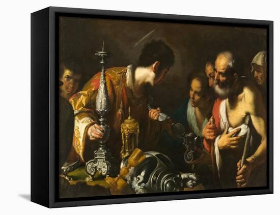 St. Lawrence Distributing the Treasures of the Church, c.1625-Bernardo Strozzi-Framed Stretched Canvas