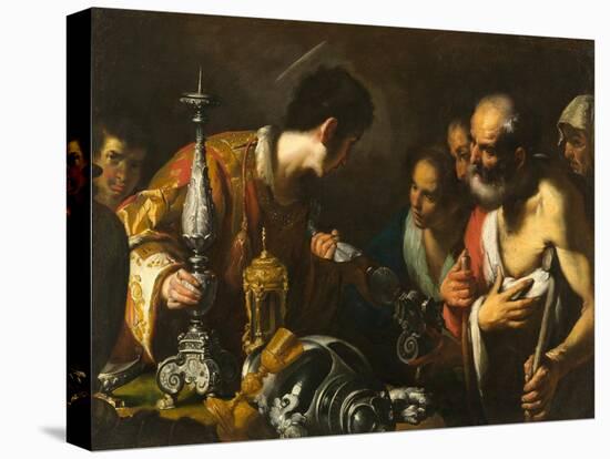 St. Lawrence Distributing the Treasures of the Church, c.1625-Bernardo Strozzi-Stretched Canvas