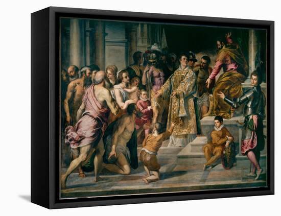 St Lawrence Giving Out Alms-Palma Il Giovane-Framed Stretched Canvas