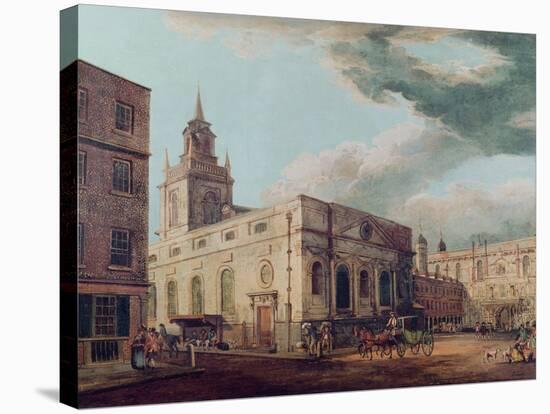 St. Lawrence Jewry and the Guildhall-Thomas Malton-Stretched Canvas