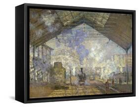 St. Lazare Station-Claude Monet-Framed Stretched Canvas