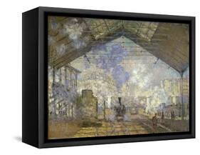 St. Lazare Station-Claude Monet-Framed Stretched Canvas