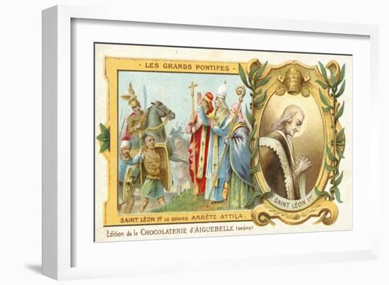 St Leo the Great Stops Attila the Hun's Conquest of Italy, 452-null-Framed Giclee Print