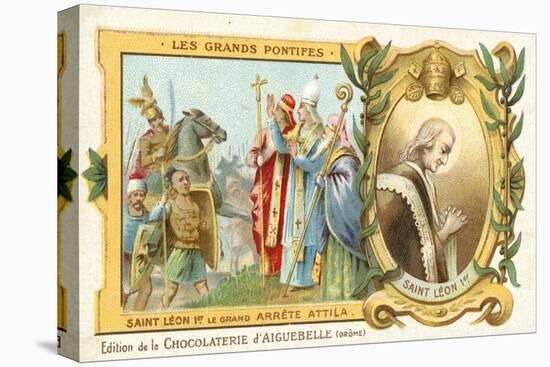 St Leo the Great Stops Attila the Hun's Conquest of Italy, 452-null-Stretched Canvas