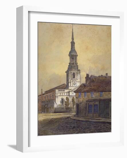St Leonard's Church, Shoreditch, London, C1815-George Dance-Framed Giclee Print