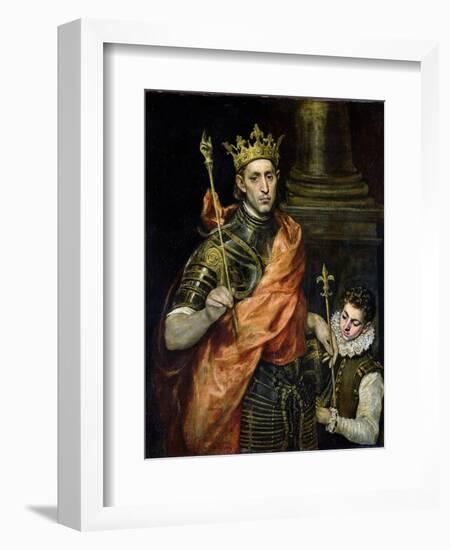 St. Louis (1215-70) and His Page, circa 1585-90-El Greco-Framed Giclee Print