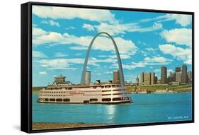 St. Louis Arch and Mississippi River-null-Framed Stretched Canvas