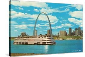 St. Louis Arch and Mississippi River-null-Stretched Canvas