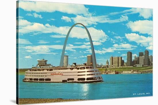 St. Louis Arch and Mississippi River-null-Stretched Canvas