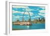 St. Louis Arch and Mississippi River-null-Framed Premium Giclee Print