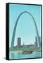 St. Louis Arch and Mississippi River-null-Framed Stretched Canvas