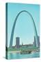 St. Louis Arch and Mississippi River-null-Stretched Canvas