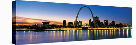 St. Louis Arch and Skyline at Night-null-Stretched Canvas
