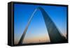 St. Louis Arch at Sunset with Eads Bridge, MO-null-Framed Stretched Canvas