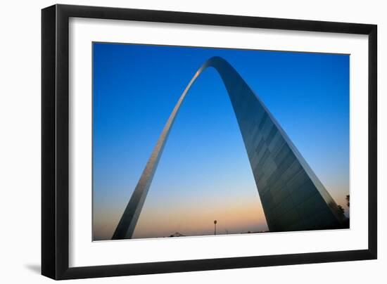 St. Louis Arch at Sunset with Eads Bridge, MO-null-Framed Photographic Print