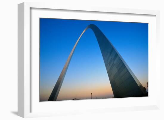 St. Louis Arch at Sunset with Eads Bridge, MO-null-Framed Photographic Print