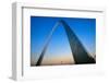 St. Louis Arch at Sunset with Eads Bridge, MO-null-Framed Photographic Print