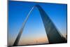 St. Louis Arch at Sunset with Eads Bridge, MO-null-Mounted Photographic Print