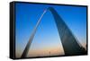 St. Louis Arch at Sunset with Eads Bridge, MO-null-Framed Stretched Canvas