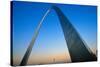 St. Louis Arch at Sunset with Eads Bridge, MO-null-Stretched Canvas