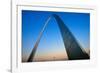 St. Louis Arch at Sunset with Eads Bridge, MO-null-Framed Photographic Print