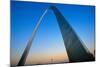 St. Louis Arch at Sunset with Eads Bridge, MO-null-Mounted Photographic Print