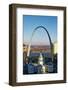 St. Louis arch with Old Courthouse and Mississippi River, MO-null-Framed Photographic Print