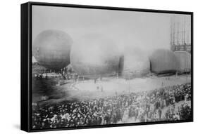 St. Louis Balloon Race with Hot Air Balloons-null-Framed Stretched Canvas