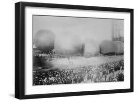 St. Louis Balloon Race with Hot Air Balloons-null-Framed Art Print