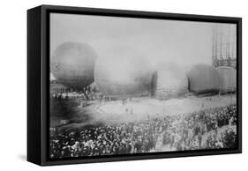 St. Louis Balloon Race with Hot Air Balloons-null-Framed Stretched Canvas