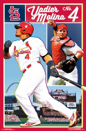 St. Louis Cardinals- Yadier Molina No. 4-null-Lamina Framed Poster