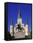 St. Louis Cathedral in French Quarter at Jackson Square, New Orleans, Louisiana, USA-Adam Jones-Framed Stretched Canvas