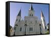 St. Louis Cathedral, Jackson Square, New Orleans, Louisiana, USA-Bruno Barbier-Framed Stretched Canvas