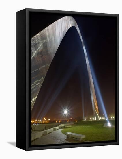 St. Louis Gateway Arch at Dusk, St. Louis, Missouri, Usa-Adam Jones-Framed Stretched Canvas