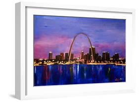 St Louis Gateway Arch at Sunset-Markus Bleichner-Framed Art Print