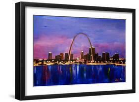 St Louis Gateway Arch at Sunset-Markus Bleichner-Framed Premium Giclee Print