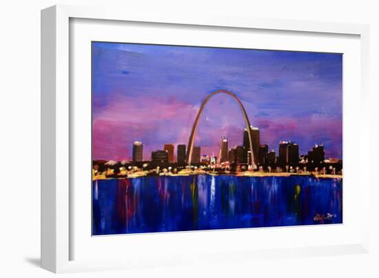 St Louis Gateway Arch at Sunset-Markus Bleichner-Framed Premium Giclee Print