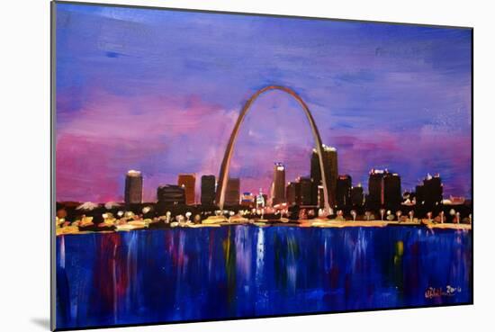 St Louis Gateway Arch at Sunset-Markus Bleichner-Mounted Premium Giclee Print