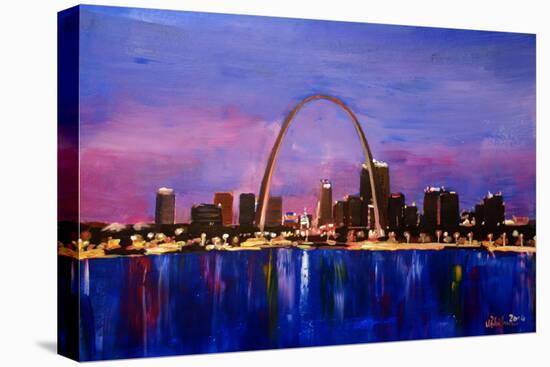 St Louis Gateway Arch at Sunset-Markus Bleichner-Stretched Canvas