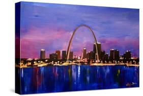 St Louis Gateway Arch at Sunset-Markus Bleichner-Stretched Canvas