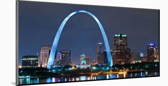 St. Louis Gateway Arch - Night-null-Mounted Art Print