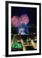 St. Louis Gateway Arch with Fireworks-null-Framed Premium Photographic Print