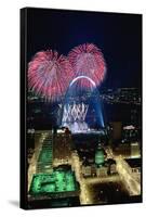 St. Louis Gateway Arch with Fireworks-null-Framed Stretched Canvas