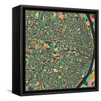 St. Louis Map-Jazzberry Blue-Framed Stretched Canvas