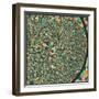 St. Louis Map-Jazzberry Blue-Framed Art Print