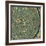 St. Louis Map-Jazzberry Blue-Framed Art Print