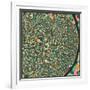 St. Louis Map-Jazzberry Blue-Framed Art Print